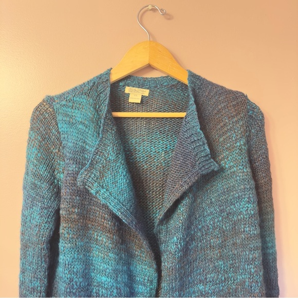 Lucky Brand Open Front Cardigan Sweater Teal Black Women Size XS - Picture 2 of 9